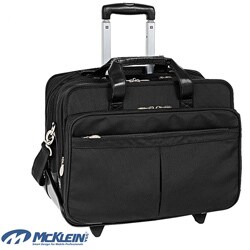 McKlein Roosevelt Black Nylon Detachable-Wheeled Laptop Case