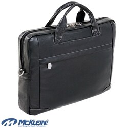McKlein Black Bridgeport Leather Laptop Briefcase