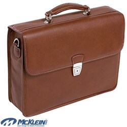 McKlein Ashburn Brown Leather Laptop Briefcase