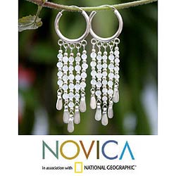 'Lunar Tears' Moonstone Chandelier Earrings (Thailand)