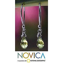 Sterling Silver 'Dewdrops' Peridot Earrings (Thailand)