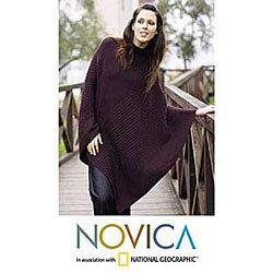 'Dark Brown Sophistication' Alpaca Poncho (Peru)