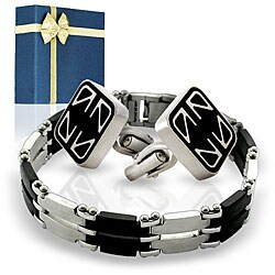 Stainless Steel Bracelet and Cuff Link Gift Set