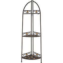 Iron 'Circles' 3-tier Folding Corner Shelf