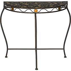 Iron 'Circles' Half-moon Table