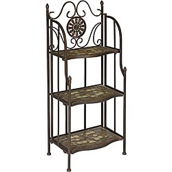 Iron/ Mosaic 3-tier Bathroom Shelf
