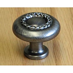 Weathered Nickel Rope Cabinet Knob 