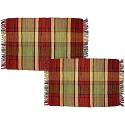 Magic Makeover Madras Plaid 2-piece Rug Set 