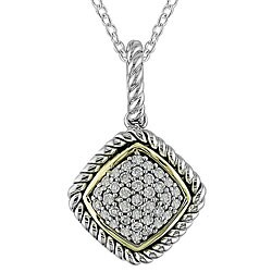 Silver and 14k Gold 1/2ct TDW Diamond Pendant (I-J, I2-I3)