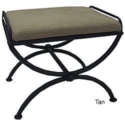 Iron and Microsuede Vanity Stool