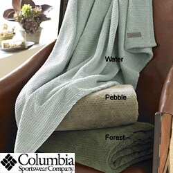 Columbia Solid Pique Fleece Throw Blanket