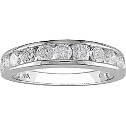 14k White Gold 1ct TDW Diamond Semi Eternity Band (H-I, I1-I2)