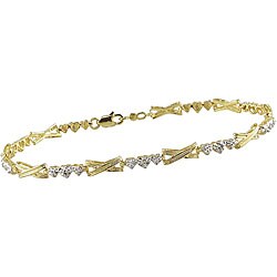 10k Gold Diamond Accent Link Bracelet