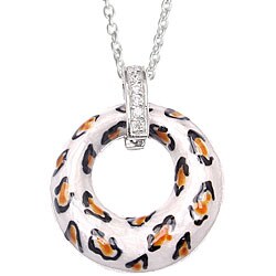 Sterling Silver and CZ Cheetah Pattern Necklace