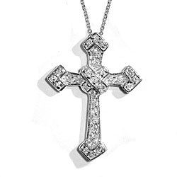 Sterling Silver CZ Cross Necklace