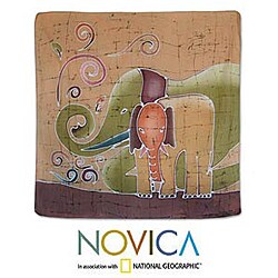Cotton 'Elephant Family' Scarf (Thailand)