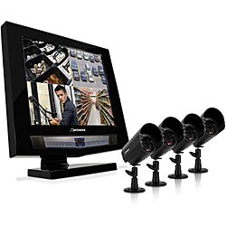 Ultra Slim All-In-One 17-inch LCD-DVR with 4 Cameras