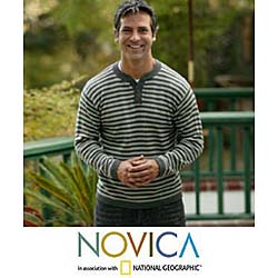 Alpaca Wool Men's 'Fine Horizon' Sweater (Peru)