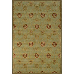 Hand-tufted Sage Wool and Silk Rug (2'3 x 8')