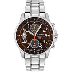 Seiko Men's Chronograph Stainless Steel Brown Watch