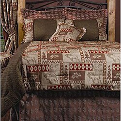 Queen-size 7-piece Elk Patchwork Comforter Set