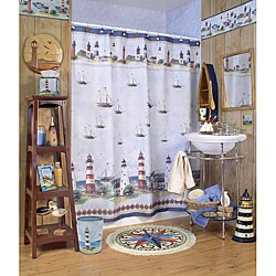 Beacon Point Shower Curtain and Hooks Set