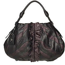 Prada Vitellino Mordo Black/ Purple Hobo Handbag