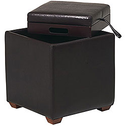 Office Star Metro Storage Ottoman with Tray