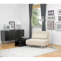 Jolene Cream Fabric Convertible Chair/ Day Bed