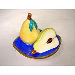 Limoges Hand-painted Plate with Pears Box