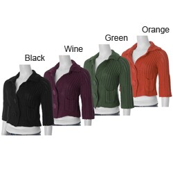 Pop Ulation Women's Two-button Chunky Knit Cardigan