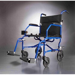 Medline Super Lightweight Blue Transport Chair