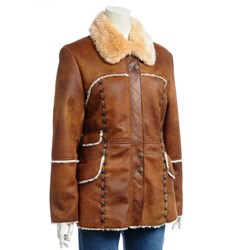 Regent Women's Distressed-look Faux Shearling Jacket