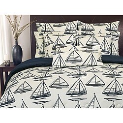 Reversible Micro-plush Sailboat Comforter