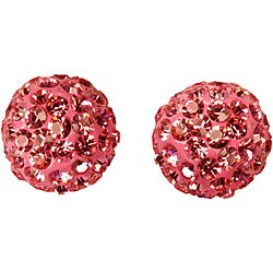 14k Gold Pale Purple Crystal Ball Earrings