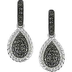 Sterling Silver 1/2ct TDW Black Diamond Earrings