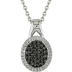 Sterling Silver 1/3ct TDW Black Diamond Necklace