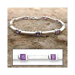 'Current' Amethyst Bracelet (India) 