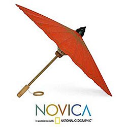 Saa Paper 'Motifs on Tangerine' Parasol (Thailand)