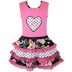 AnnLoren Boutique Girl's 'Rumba' Heart Dress