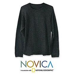 Mens 'Coal Emperor' Mens Alpaca Wool Sweater (Peru)