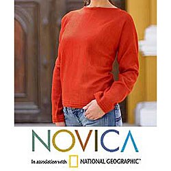 Alapaca Wool 'Tangerine' Sweater (Peru)