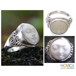 Cow Bone 'Face of the Moon' Ring (Indonesia)