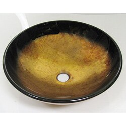 DeNovo Metallic Gold/ Red Glass Vessel Sink