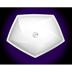 Geyser White Vitreous Porcelain Ceramic Bathroom Vessel Sink