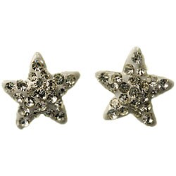 10k Gold Crystal Star Earrings