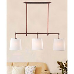 Parchment Shade Antique Copper Ceiling Mount Chandelier