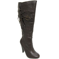 Bamboo by Journee Women's High-heel Crinkle Boots