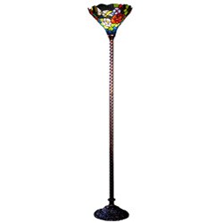 Tiffany-style Bronze Floral Torchiere 
