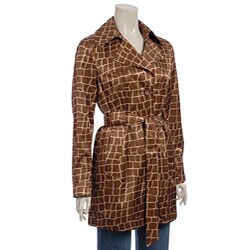 Via Spiga Women's Belted Giraffe Print Trench